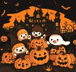 Fototapeta premium Free Halloween concept background wallpaper poster with copy space