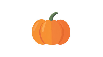 A flat illustration of a paper pumpkin, designed in a simple, minimalist style, isolated on a transparent background
