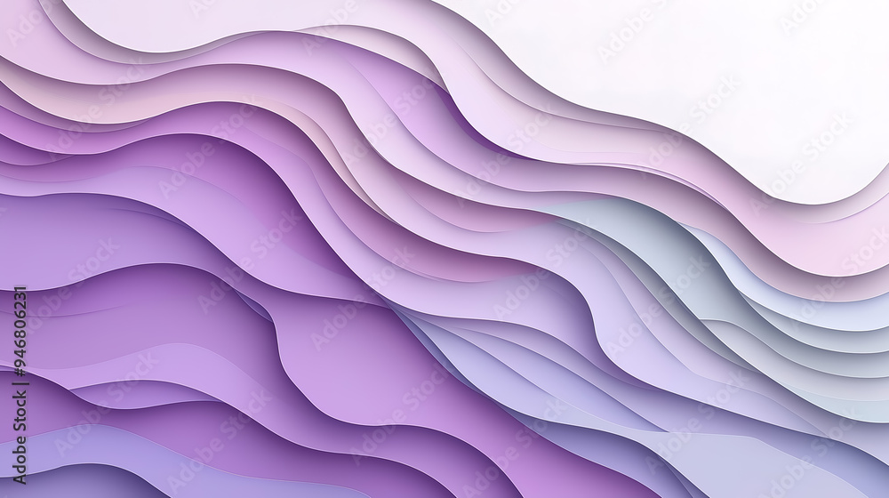 Poster a detailed papercut-style background featuring multiple layers with smooth, flowing edges to create 
