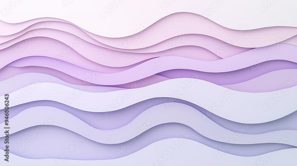 Poster a detailed papercut-style background featuring multiple layers with smooth, flowing edges to create 