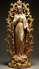 Obraz premium Ornate golden statue of the Virgin Mary