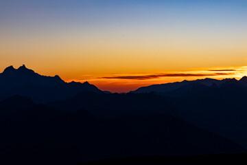 Sunset Over Mountains