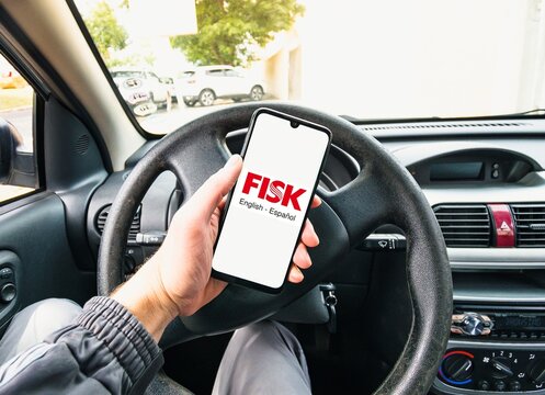 Photo illustration of the FISK logo is displayed on a smartphone screen, Brazil August , 2024