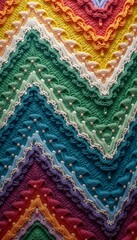 Colorful zigzag pattern with texture shades 