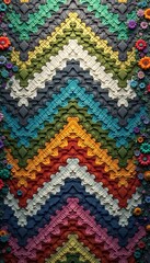 Colorful zigzag pattern with texture shades 
