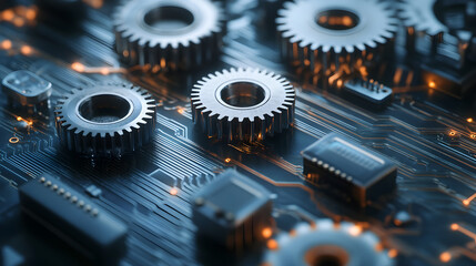 Surreal Wallpaper with Spinning Abstract Gears in Motion
