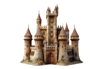 Majestic Stone Castle with Towers and Gate