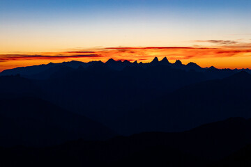 Sunset Over Mountains