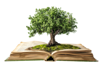 Tree Growing From Open Book