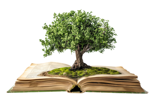Tree Growing From Open Book