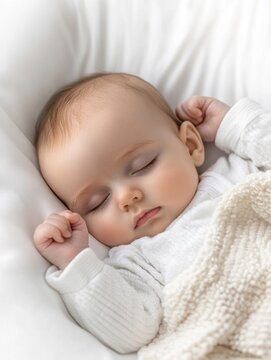 a newborn baby, isolated on white background