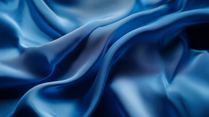 Obraz premium Bright Blue Waves: Close-Up of Textured Cloth