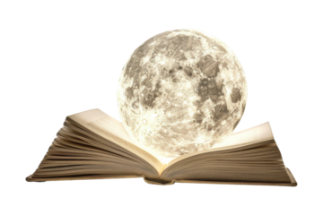 Moon on Open Book
