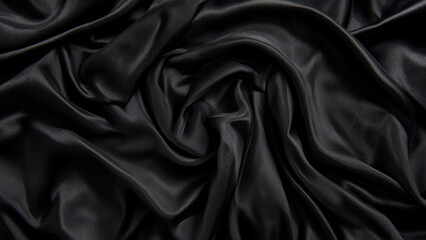 Obraz premium Smooth Black Silk: Rich Fabric Texture