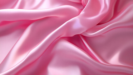 Obraz premium Luxurious Pink Satin: Glossy Cloth Drape