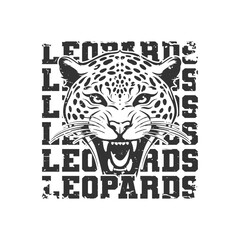 Leopards Illustration Clip Art Design Shape. Mascot Silhouette Icon Vector.