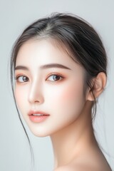 Naklejka premium Portrait of a beautiful young woman of half