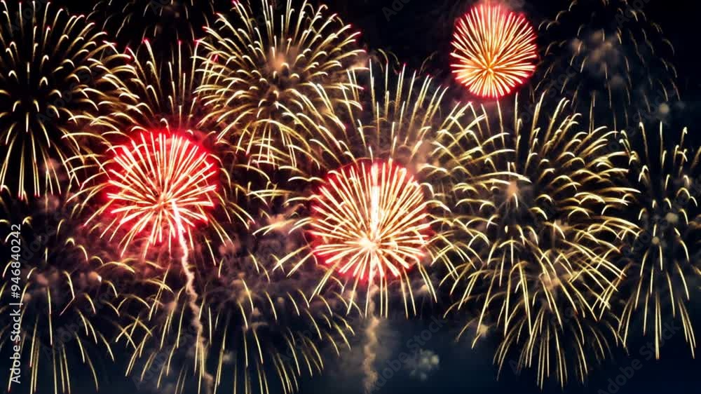 Leinwandbilder a fireworks display with many different colors and shapes. the fireworks are lit up in the night sky