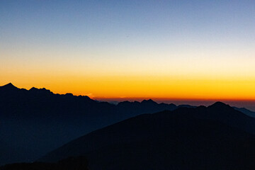Sunset Over Mountains