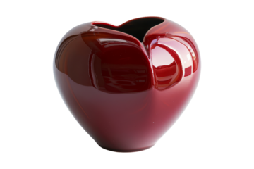 Red Heart Shaped Ceramic Vase