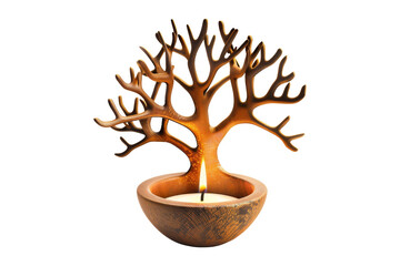 Wooden Tree Candle Holder
