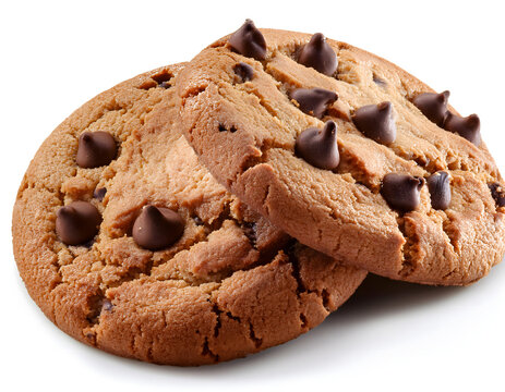 Chocolate chip cookies isolated
