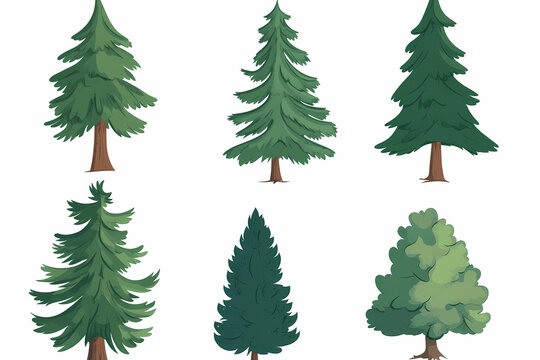
pine cartoon : Charming Pine Tree Cartoon Design - Cute Green Pine Forest Illustration, tree cartoon
 