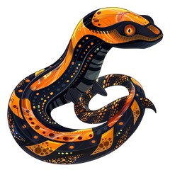 Obraz premium Electric Eel Art Deco animal fashion cartoon isolated whitebackground 16:9