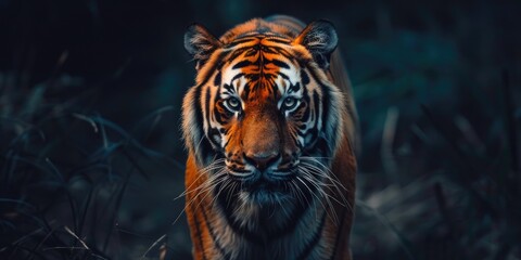 The tiger Panthera tigris is the largest living cat species and a member of the genus Panthera It is most recognizable for its dark vertical stripes on orange fur with a white underside