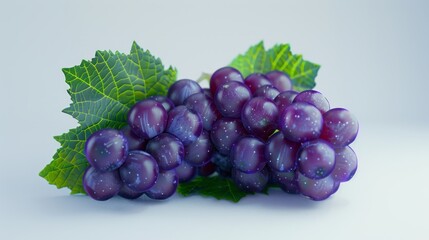 Fototapeta premium Grape closeup with a white background generative ai