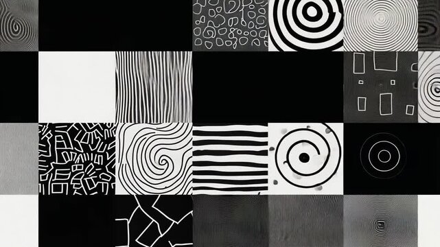 Aesthetic Monochrome Texture Pattern with Graphic Motion Animation