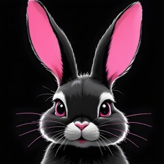 Fototapeta premium Colorful Rabbit Portrait Animal Painting Beautiful Easter Background Graphic Design