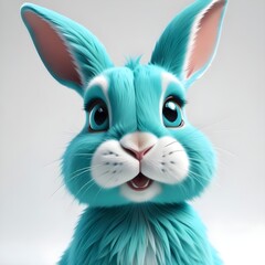 Fototapeta premium Colorful Rabbit Portrait Animal Painting Beautiful Easter Background Graphic Design