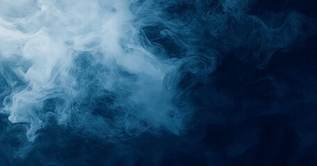 Obraz premium Abstract Dark Blue Water Texture Background with Fog and Smoke in Watercolor Style, Top-Down View, Ideal for High-Resolution Web Banner or Poster Design