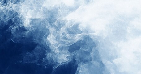 Fototapeta premium Abstract Dark Blue Water Texture Background with Fog and Smoke in Watercolor Style, Top-Down View, Ideal for High-Resolution Web Banner or Poster Design