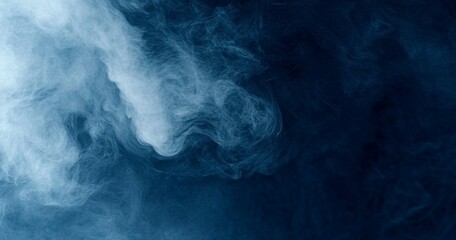 Obraz premium Abstract Dark Blue Water Texture Background with Fog and Smoke in Watercolor Style, Top-Down View, Ideal for High-Resolution Web Banner or Poster Design