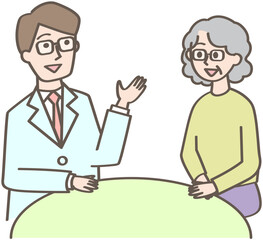 ドクターの説明を聞く人