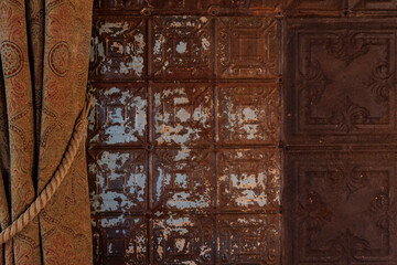 Rustic Rusted Metal Panelling with Weathered Texture