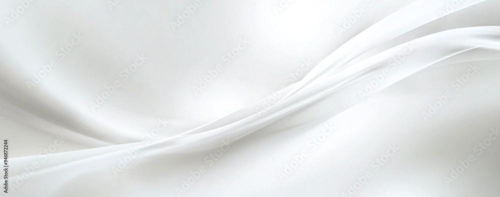 Poster abstract white background with soft lines and curves, creating an elegant and tranquil atmosphere fo