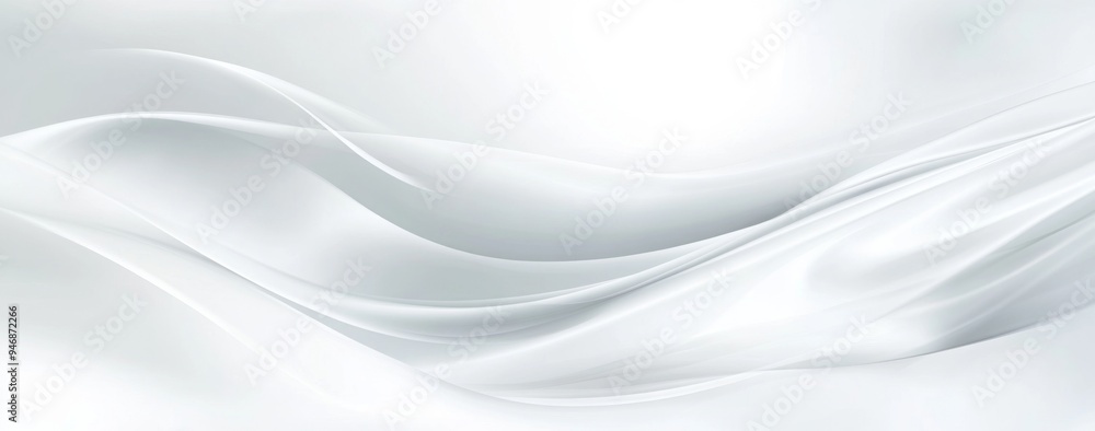 Poster abstract white background with soft lines and curves, creating an elegant and tranquil atmosphere fo
