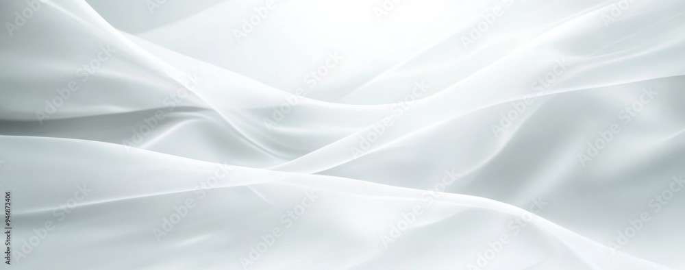 Poster abstract white background with soft lines and curves, creating an elegant and tranquil atmosphere fo