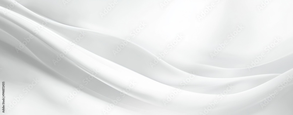 Poster abstract white background with soft lines and curves, creating an elegant and tranquil atmosphere fo