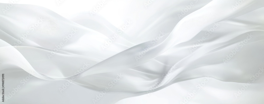 Poster abstract white background with soft lines and curves, creating an elegant and tranquil atmosphere fo