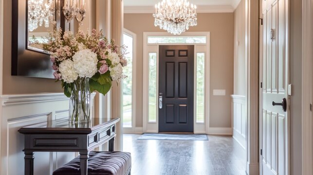Elegant Entryway with a Touch of Floral Charm