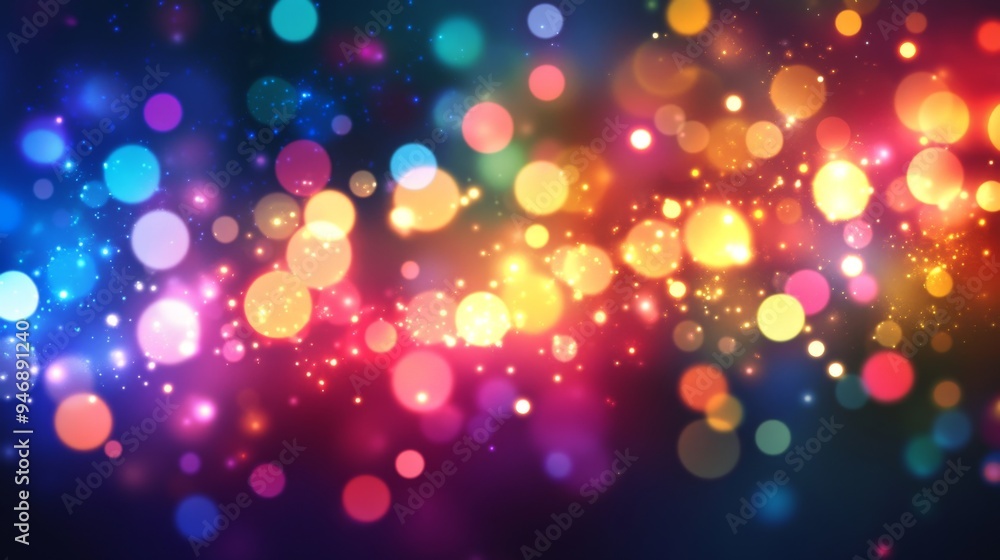 Aufkleber abstract background of colorful bokeh lights.