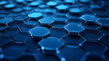 Obraz premium Abstract Representation of Connected Hexagons Creating a Complex Network