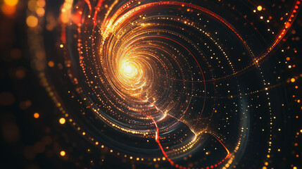 Fototapeta premium Abstract digital spiral line background electromagnetic wave background Innovation digital background information technology background The background is the background. gradient wave digital wave