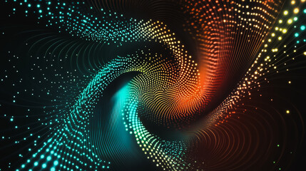 Obraz premium Abstract digital spiral line background electromagnetic wave background Innovation digital background information technology background The background is the background. gradient wave digital wave 