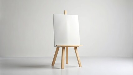 Elegant white canvas mockup on a pure white background, perfect for showcasing artwork, designs, or products in a clean and minimalist isolated environment.