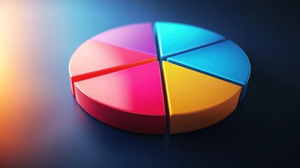 Obraz premium Colorful Pie Chart on Dark Background